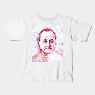 Auguste Comte Portrait | Auguste Comte Artwork | Line Art Kids T-Shirt